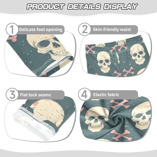 Skull Bones Girls Leggings Soft Stretch Workout Yoga Dance Pants for Kids Casual Tights3