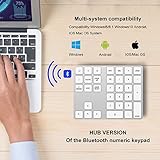 teclados numericos inalambricos Ampliamente compatible: el teclado numérico bluetooth es ampliamente compatible con Mac OS 10.0 anterior, IOS 9.2 y superior, Windows 7/8/10 anterior, Android, funciona con su iMac, MacBook Air, MacBook Pro, MacBook Mac Mini