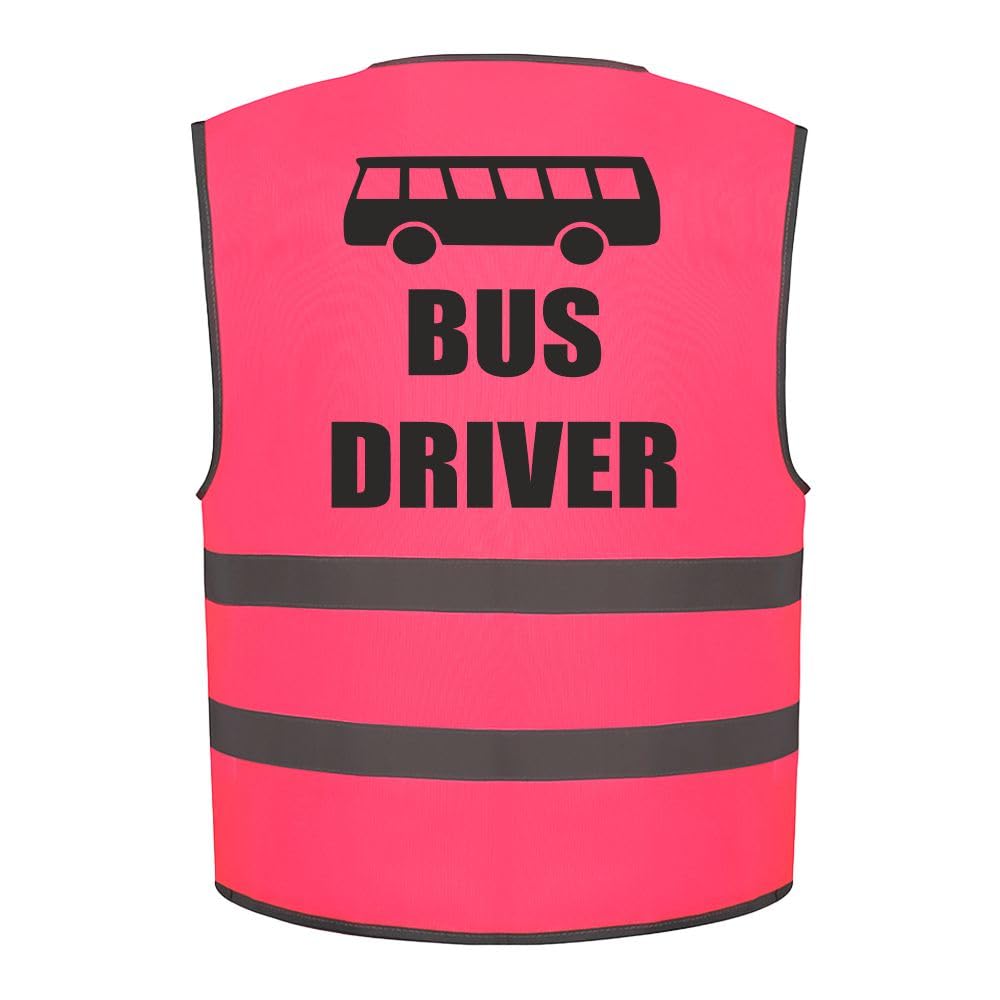 Brook Hi Vis Bus Driver Kids Hi Vis Vest Children's High Visibility Reflective Safety Waistcoat Fancy Dress School, Add child's name to the front, Personalised