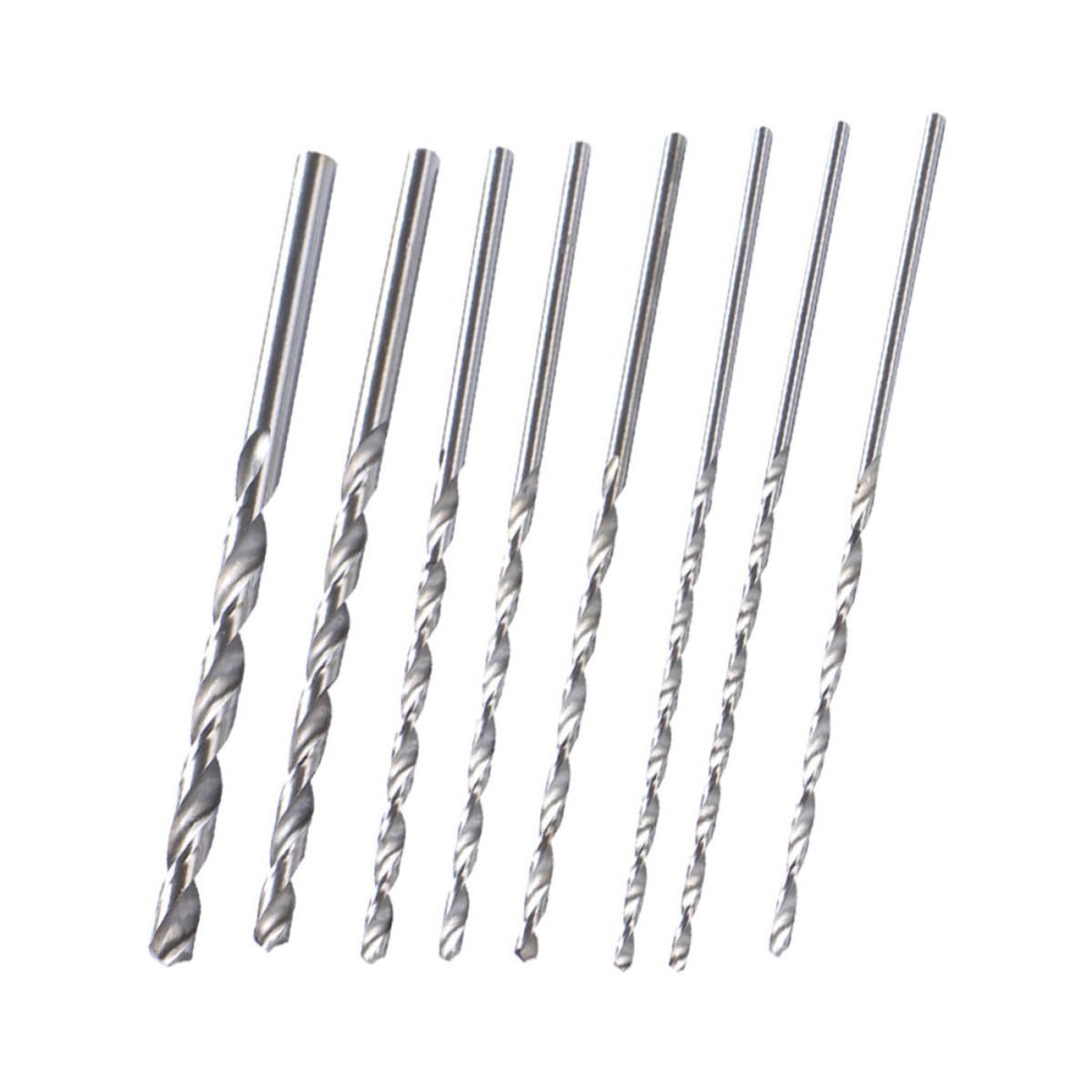 8pcs High-Speed Steel Drill Bits Long Length Twist Drill Bits Straight Shanks High Hardness and Anti-Slip Design for Steel Drilling Tasks