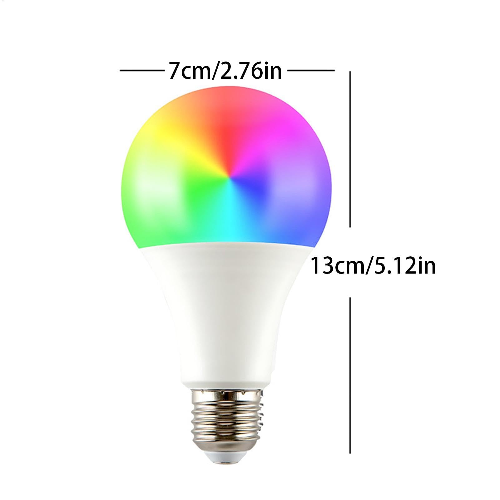 Générique Wifi Light Bulb, App-Controlled Led Bulb, Rgb Smart Bulb, Dimmable Music Bulb, Wireless LED Bulbs for Living Room Bedroom, 16 Million Colors Music Dimmable RGB Light Bulb