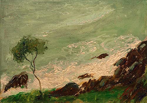 Impression d'art mural tableau Arbre au bord de à Rapallo August Macke 60x90cm toile premium