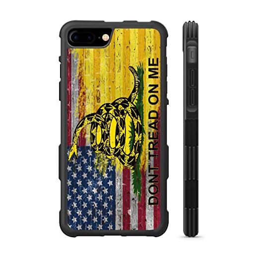 407Case Fits iPhone 6 Plus+ iPhone 7 Plus+ iPhone 8 Plus+ American Gadsden Flag Brick Wall Hyper Shock Rubber Protective TPU Case (Compatible with iPhone 6 Plus/7 Plus/ 8 Plus)