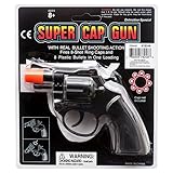 Black Plastic Small Toy Revolver 8 Shot Ring Caps Pistol for Boy