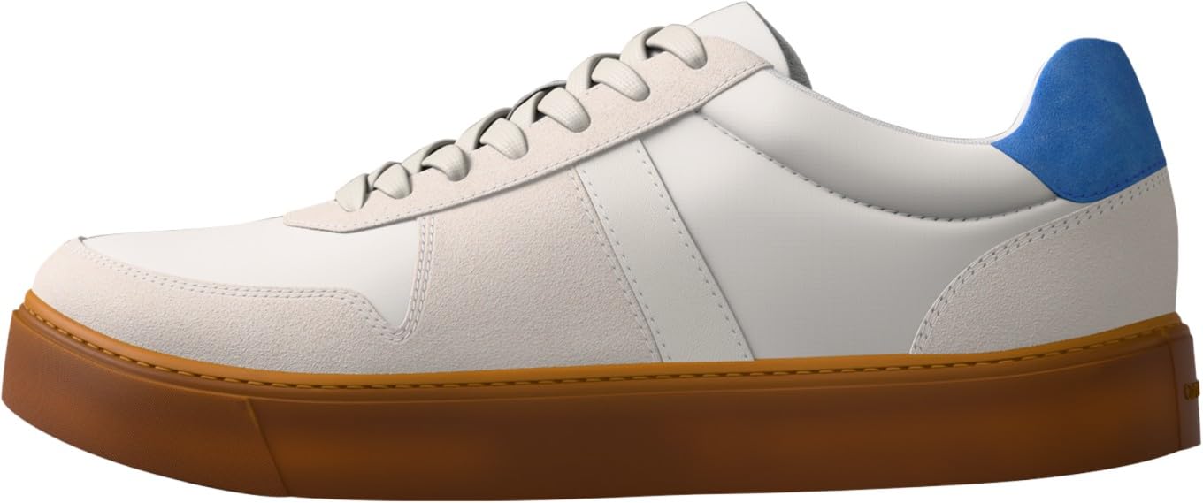 Calvin Klein Men's Classic Cups Lace Mix Emb Tongue Ym0Ym01395 Low Top, Grey (Dk Ecru/Lapis Blue/Gum), 8