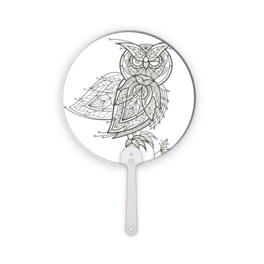 Peinture pour oiseaux en plastique noir contre les murs vides : éventail rond artisanal robuste