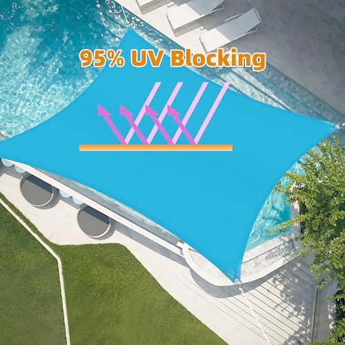Joroamp JAP-ZYF10X13-BLUE Sun Shade Sails Canopy, Waterproof 10'X13' Rectangle Sun Shade Cloth Wind Sail Uv Resistant For Outdoor Patio Backyard Garden thumb #4