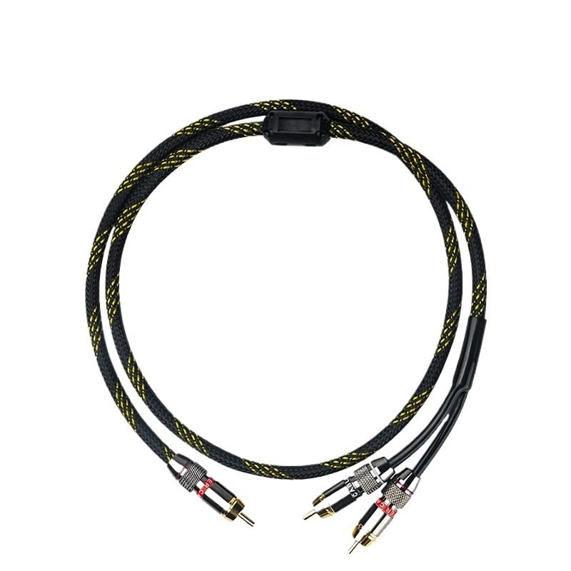 FENG GUO HiFi R/CA Y Adapter Cable Subwoofer Y Cable 1x to 2X Cinch Audio Cable 1 R/CA to 2 R/CA Cable(2m)