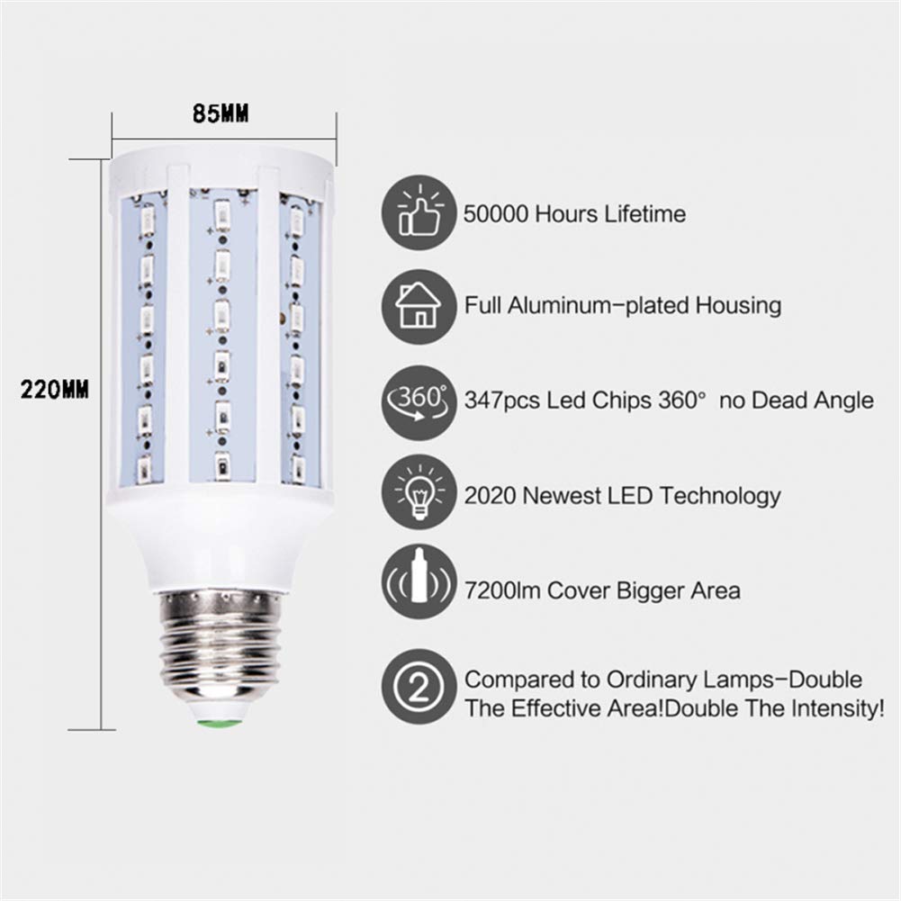 12W UV Esterilizador Lámpara, E27 maíz Bombillas portátil lámparas ultravioleta UVC artefacto de iluminación para el filtro de aire del hogar Viajes,Lamp + Remote Control