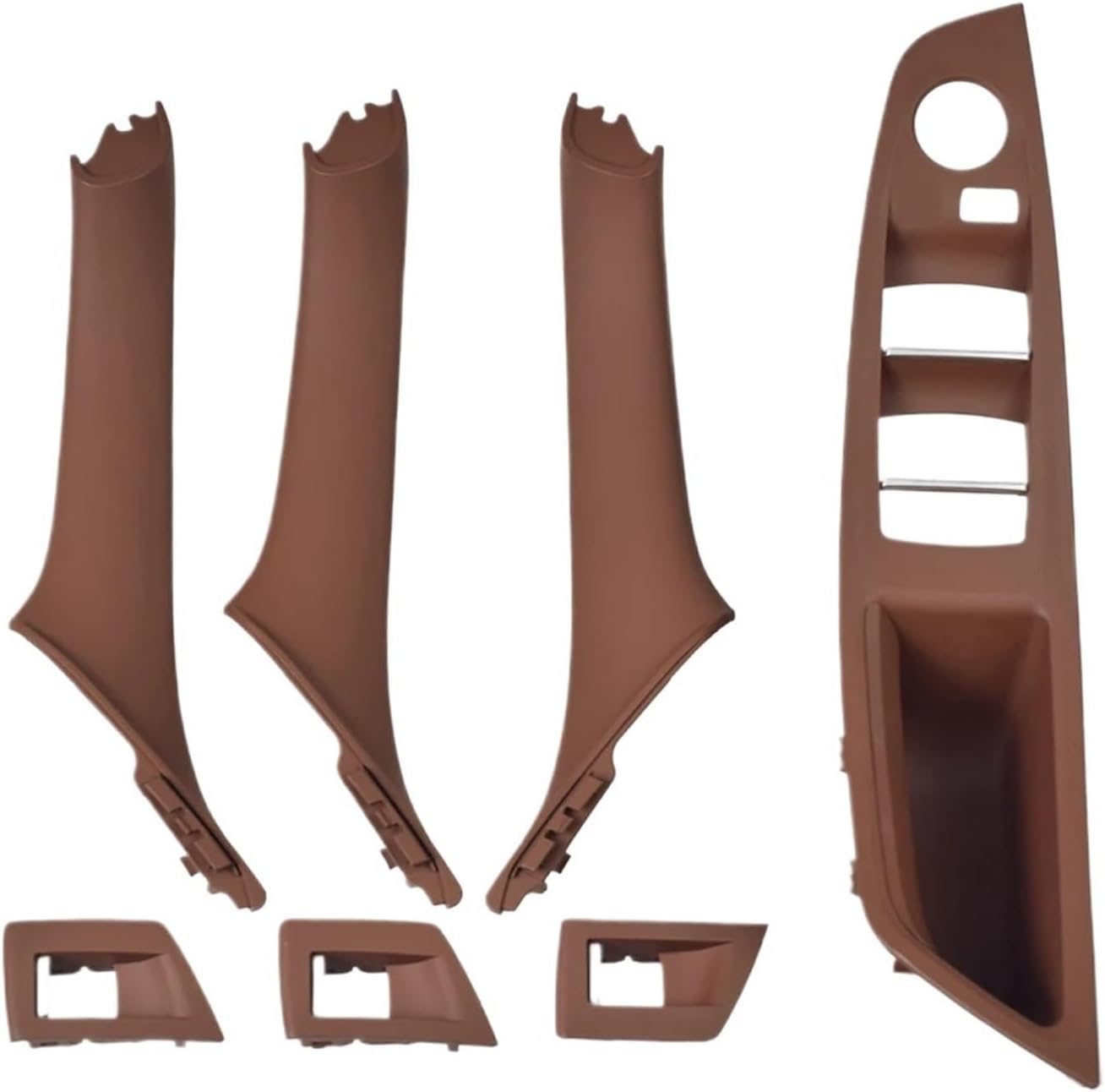 Grab Handles Right Hand Drive Fit for BMW 5 Series F10 F11 Beige Black Car Interior Inner Door Handle Panel Pull Trim Cover Universal(Model A Redbrown)