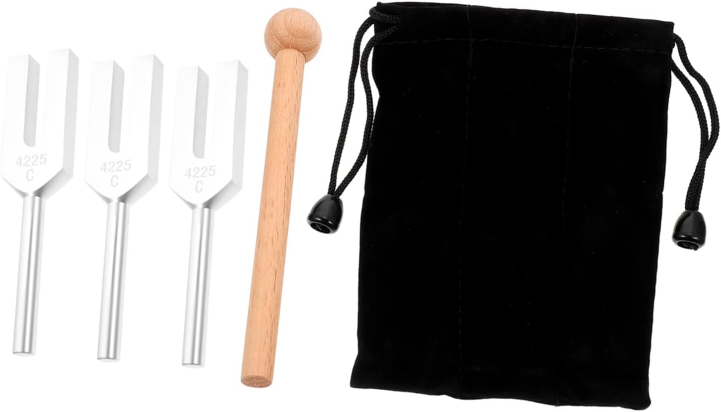 BESPORTBLE 1 Set Aluminum Alloy Tuning Fork for Therapy Kit with Tuning Forks Hammer and Carrying Bag for Sound Healing Meditation Yoga and Chakra Balancing