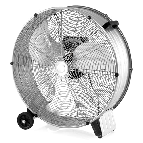 Atelier Garage Patio Ventilateur Industriel Sur Roulettes GOPLUS - 3 Vitesses Réglables - Poignée De Transport - Pour Atelier, Garage Ventilation Puissante