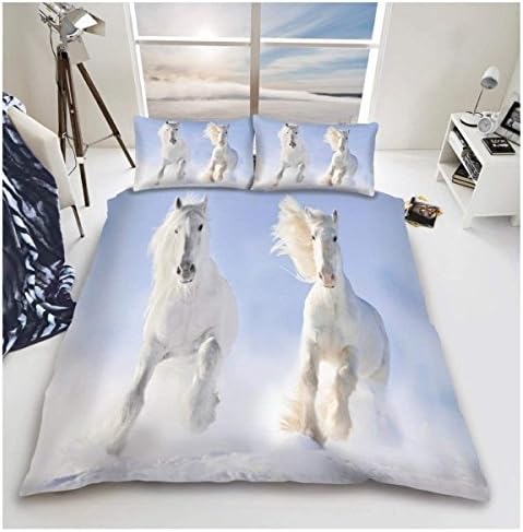 Wildlife Duvet Cover, 3D Bedding Quilt Covers, Polycotton Bed Cover With Pillow Cases, Lion, Double