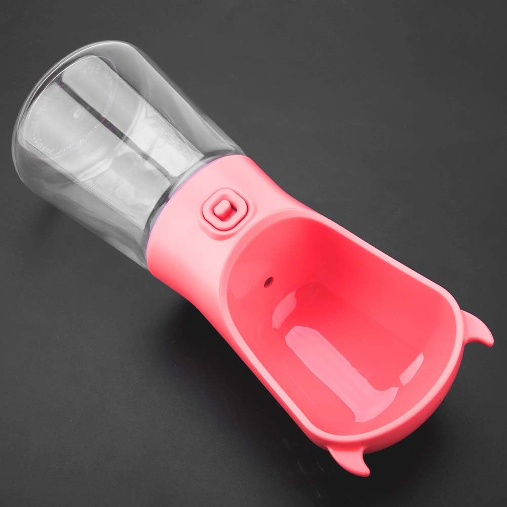 350ml Portable Pet Water Bottle - Leak-Proof Dog & Cat Drinking Cup with One-Button Dispenser, Travel Feeder for Outdoor Walks (Green, Devil Shape) Pink image 3