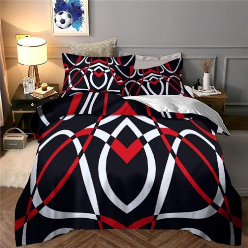 Housse de couette effet 3D minimaliste avec fermeture éclair lit king 240x220