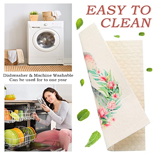 6 Pcs Swedish Kitchen Dish Towels Kitchen Dish Cloth Absorbent Quick Drying Kitchen Cloths Reusable Dishcloth Small Cleaning Cloth Rag For Kitchen Counter (Forest Animals Patterns) #TOP2