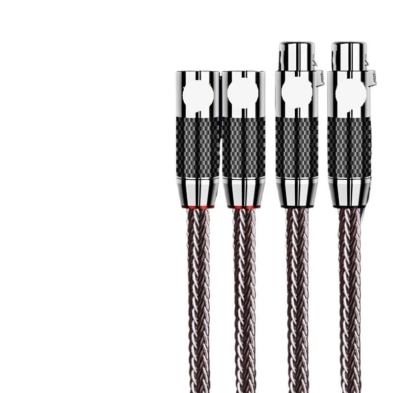 Hi-End OCC + Ster/*ling Silver Blended HiFi Cable balanceado de 16 hebras XLR macho a hembra de 3 pines Ja-ck Cable de extensión para micrófono (2xlr macho a hembra, (= 0,5 m)