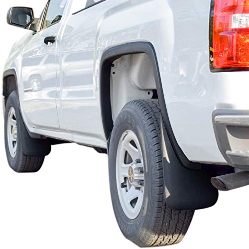 Red Hound Auto Heavy Duty Mud Flaps Compatible With Gmc Sierra 1500 (2014-2018, 2019 Limited Model Only) & 2500 3500 (2015-2019) Splash Guards Front & Rear Molded Full 4Pc Set #TOP1