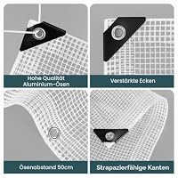 WOLTU Abdeckplane Wasserdicht Gitterfolie 140g/m² mit Ösen 4x6m – Ansicht 4