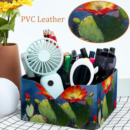 Boîte de rangement élégante et organiseur polyvalent fleurs cactus