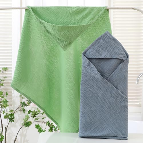 Image of Generic Baby Towels For New Born Baby 32x32 inch Baby Bath Towels with HODD For Babies 100% MUSLIN Cotton infant and toddlers Two Amazing Pack in each UNISEX Baby Bathrobe SOFT AND ABSERBENT