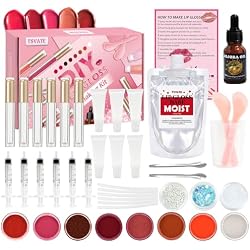TSVATE Lip Gloss Making Kit, Lip Gloss Kit, Diy Lipgloss Set, Fun Make Your Own Lipgloss Kids Lip Gloss for Girls, Women, Moisturizing Lip Gloss Base, Jojoba Oil, Tubes, Gift for Her