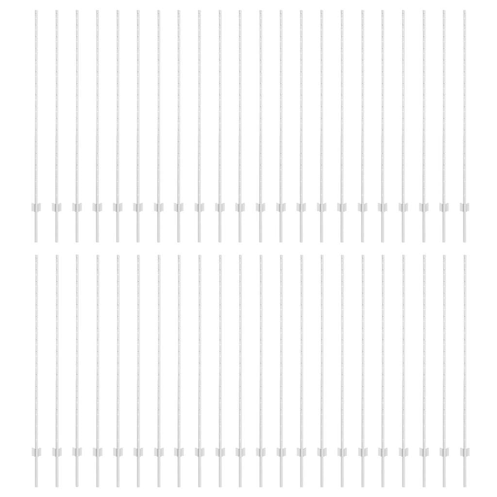 Pali per recinzione in acciaio, 200 cm, argento, 44 pezzi, per recinzione da giardino, forma cilindrica per esterni moderni, struttura in acciaio robusta per una stabilità duratura