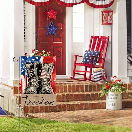 AVOIN-colorlife-Freedom-Boots-Garden-Flag-12×18-Inch-Double-Sided-Patriotic-4th-of-July-Independence-Memorial-Day-Veteran-Soldier-Yard-Outdoor-Decoration AVOIN colorlife Freedom Boots Garden Flag 12×18 Inch Double Sided Patriotic 4th of July Independence Memorial Day Veteran Soldier Yard Outdoor Decoration