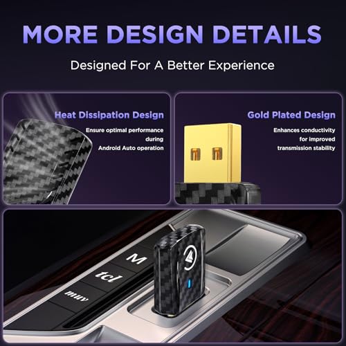 2in1 Carplay Wireless Adapter Android Auto Wireless Adapter, Mini USB Small Dongle Fast Auto Connect, Car Play Play Plug, for Apple iPhone iOS & Android 11+, OEM Wired Car Model 2017+, Black