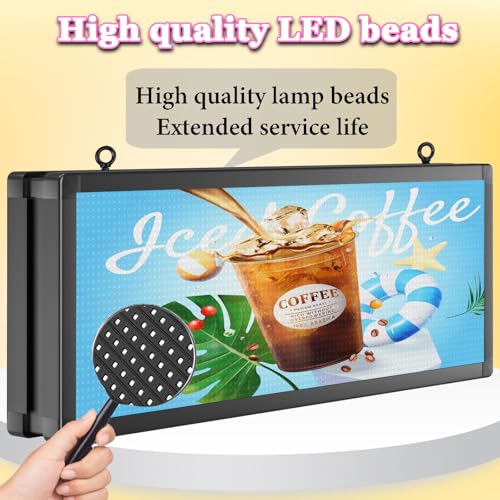 Image of P10 39 inchx14 inch Double-Sides LED Advertising Sign Outdoor Digital Billboard with High Brightness, WiFi Programmable for Stores, HD Image /Text Display, Weatherproof & Energy Efficient