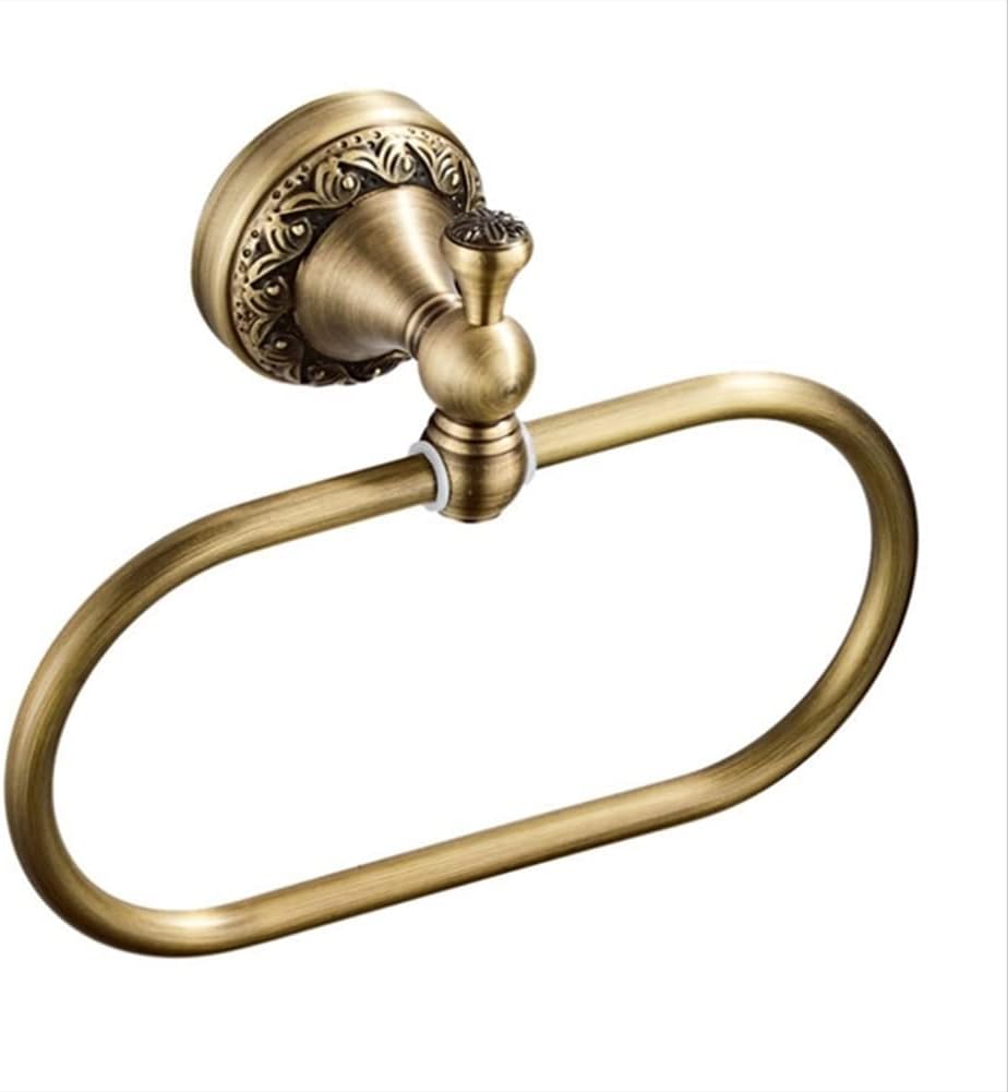 Bathroom Bath Towel Holder, Hand Towel Ring, Euro Style Wal-Mount Antique Bronze/BlackTowel Ring, Classic Accessories, Bath Towel Holder Bath Hardware,Black-A (Antique A)
