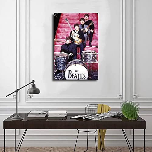 ECENS Leinwandposter 60 * 90cm Sin Marco Peintures de Grupo De Los Beatles pour la décoration de Chambre à Coucher de… - Les Beatles, Paul McCartney, John Lennon, RIngo Starr, George Harrison ECENS Leinwandposter 60 * 90cm Sin Marco Peintures de Grupo De Los Beatles pour la décoration de Chambre à Coucher de… – Image 3