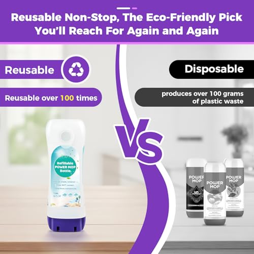 Image of Refillable Solution Bottle for Swiffer Power Mop,Leak-Proof Reusable Empty Cleaner Container, Universal Fit for Any Liquid Cleaner, Easy Install