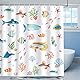Bonhause Duschvorhang Fisch Koralle Bunte Meereslebewesen Duschvorhänge 180 x 180 cm Anti-Schimmel Wasserdicht Polyester Stoff Waschbar Bad Vorhäng für Badzimmer mit 12 Haken