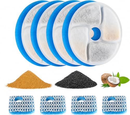 MISFANS Cat Water Fountain Filter Pet Water Fountain Replacement Filter 3 Pack Suitable for Jorking 74oz/2.2L Automatic Cat Fountain