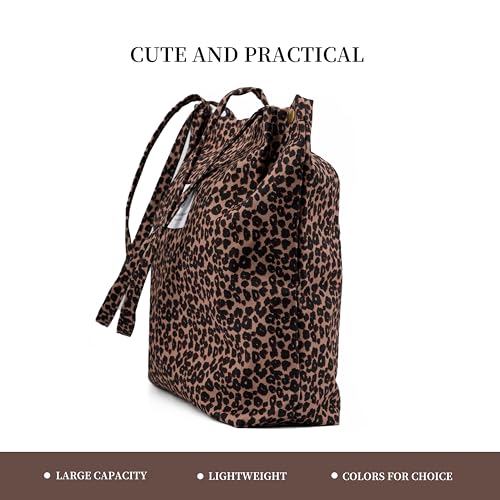 Image of TOPASION Cute Corduroy Tote Bag Canvas Shoulder Handbags for Women Travel Shopping