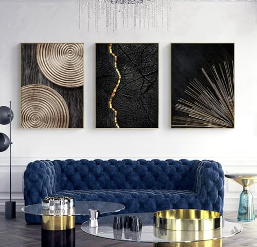 Decoración de pared de fondo elegante con tríptico de pósteres geométricos de plantas 2