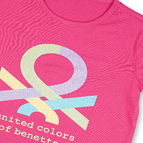 Image of United Colors of Benetton Girl's Regular Fit T-Shirt (22P3096C0005I Pink 3-4 Years)