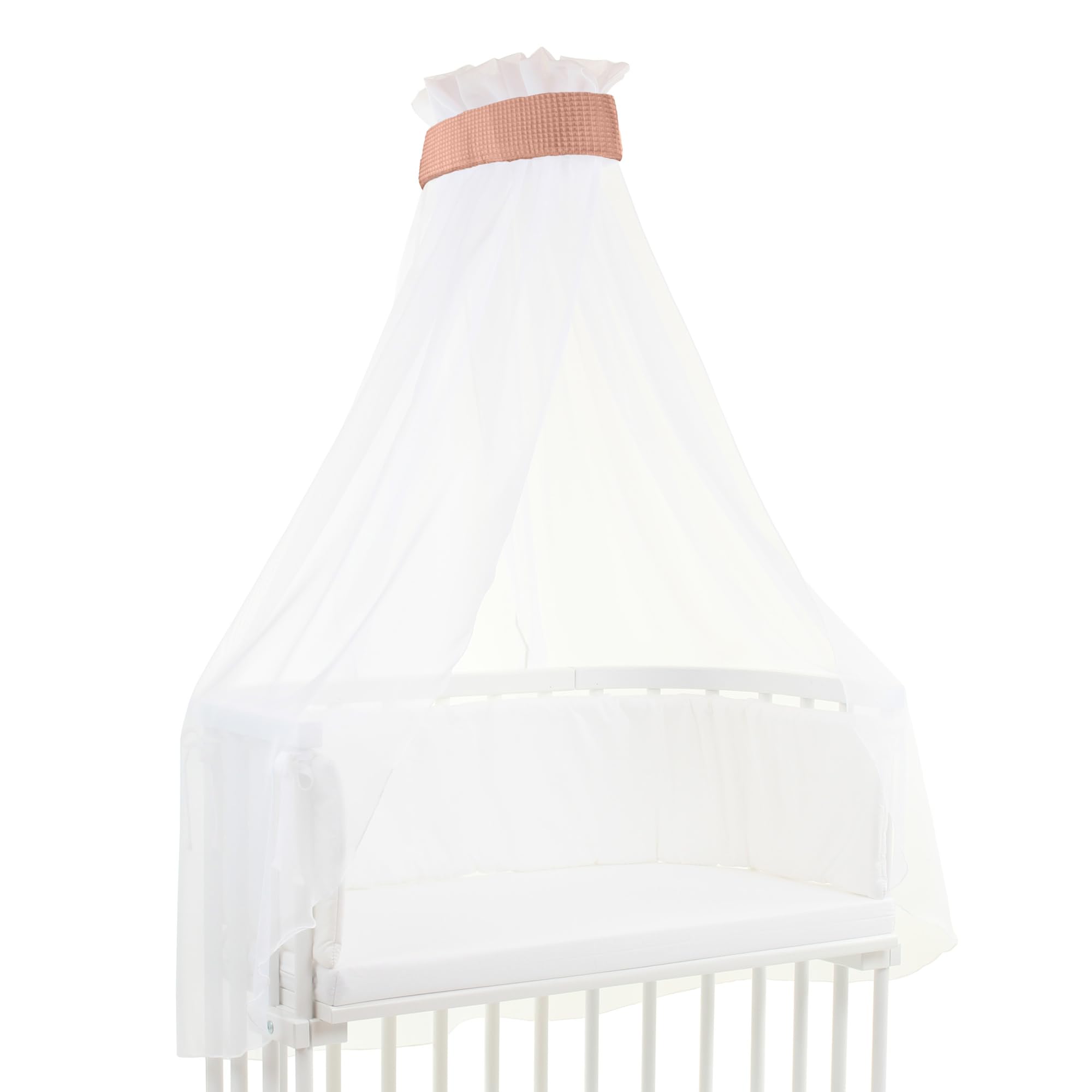 babybay Himmel Waffelpiqué mit Band passend für alle Modelle bis 96 cm Länge, apricot rosé