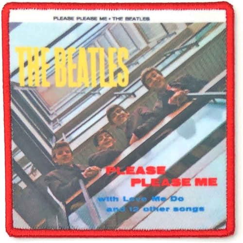 Measures 9 x 9 cm The Beatles Patch Please Me Album Cover Nuovo Ufficiale Embroidered Iron On