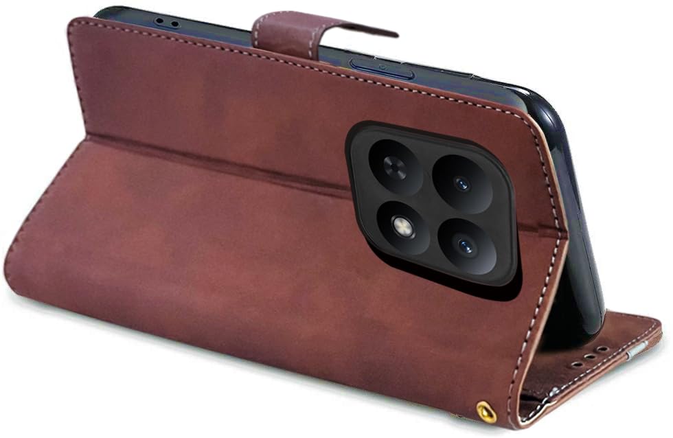 Image of Excelsior Flip Cover for Xiaomi Redmi Note 15, Poco M8 | Premium PU Leather | 360 Degree Protection (Coffee)