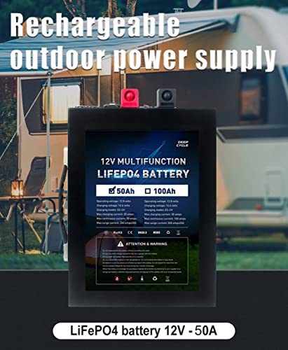 LiFePO4 - Batteria al litio da 12 V, 50 Ah, 12 V