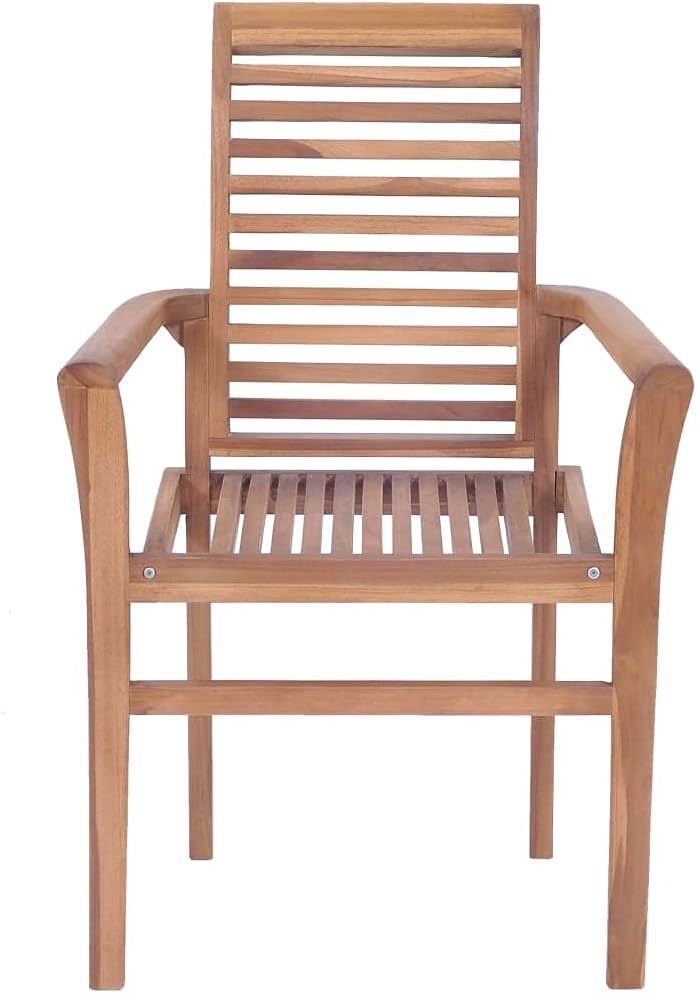 Stacking Dining Chairs 2 pcs,Patio Chairs,Porch Chairs,Outdoor Chairs,Lounge Chairs,Library Chairs,Hospitality Chair,for Room,Living Waiting,Farmhouse,Coffee Shop,Outdoor,Solid Teak
