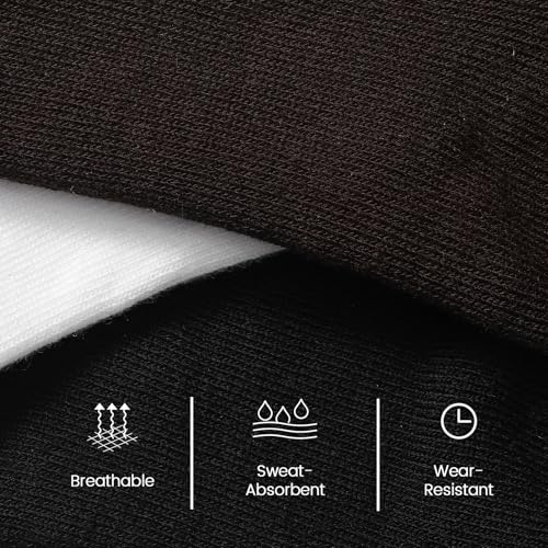 Image of Pleneal 3 Pairs Slouch Socks for Women Long Slouchy Scrunch Socks, Knit Chunky Boot Sock,Black&White&Coffee