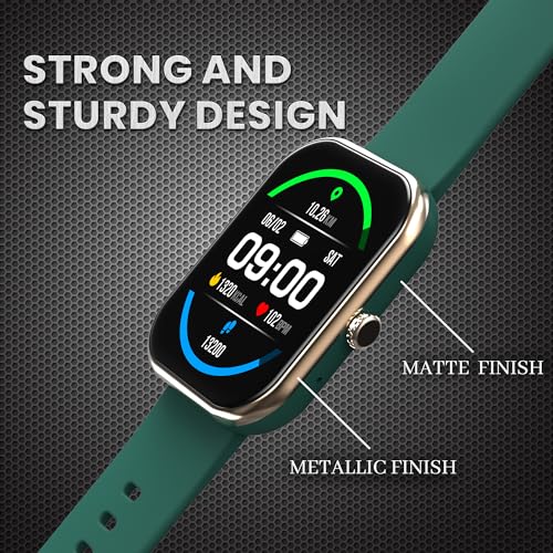 Image of GIZMORE Ultra Max 2.01 Inch Always-On-Big Display | 600 NITS Brightness & Split Screen | Rotating Crown| AI Voice Assistance | Health Suite | Bluetooth Calling Smart Watch for Men and Women (Green)
