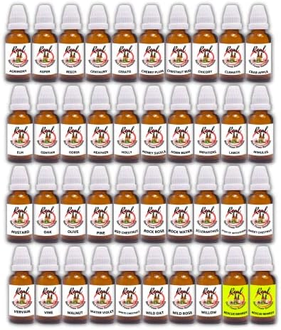 Healing Herbs 40 Bottles Kit 30Ml - All 38 Bach Flowers Plus 2 Rescue Remedy - Original Imported Bach Flower Remedies Prepared From The First Concentrate - White