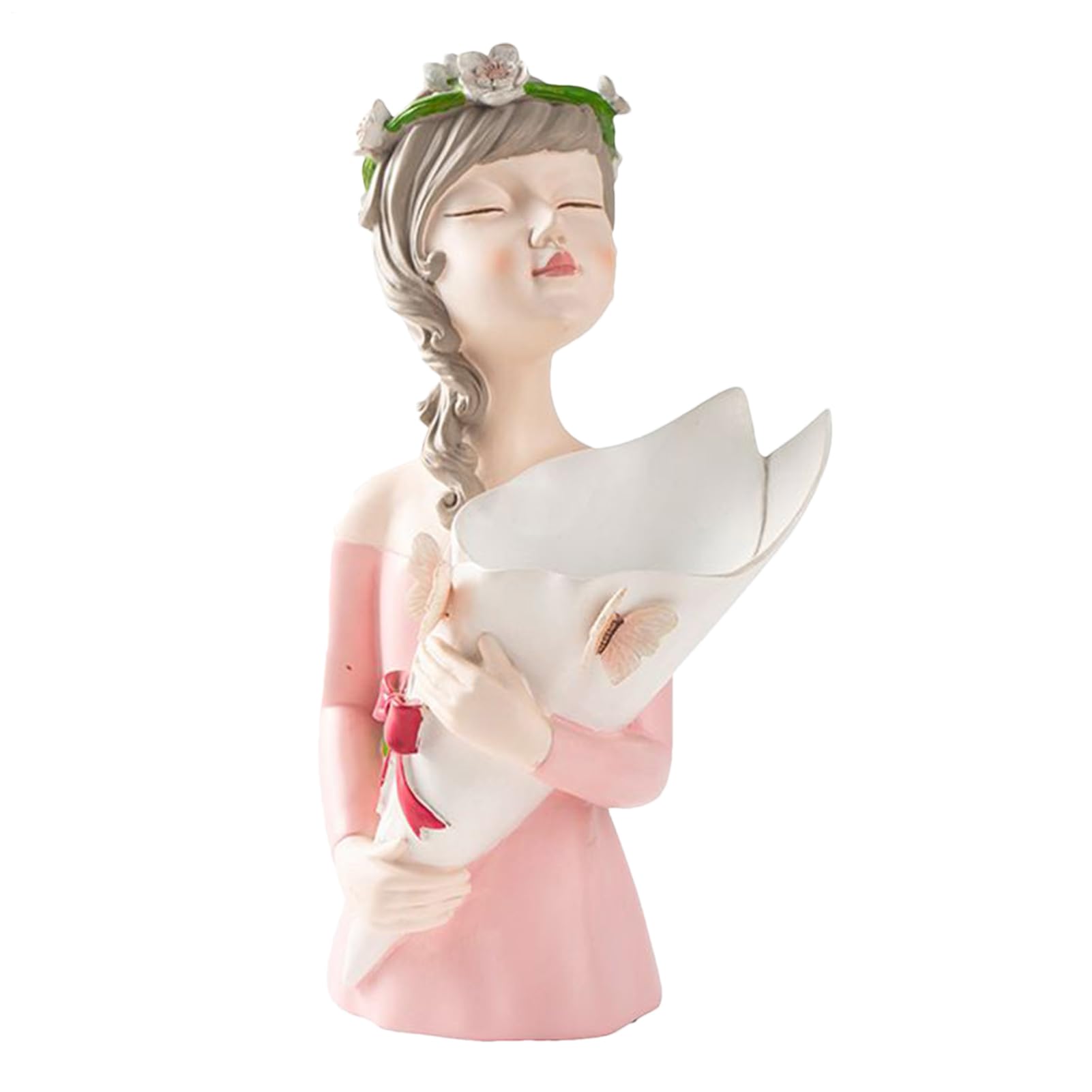 Vaso da donna, statuetta artistica di ragazza – Scultura femminile da scrivania, estetica decorativa moderna supporto floreale per soggiorno, casa, luoghi di lavoro