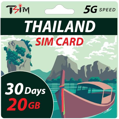 Tarjeta SIM de Tailandia 30 días 20 GB |Datos de alta velocidad|Activación automática|Se permite compartir datos (hotspot)|Compatible con Google,Instagram,WhatsApp y más|Solo datos,sin llamadas de voz