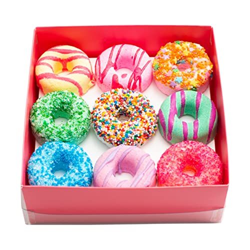 Fizz & Bubble Premium Moisturizing Bubble Bath Bomb Truffles For Adults, Women, Kids, And Gifts - 9 Bath Bomb Set - Donuts #TOP1