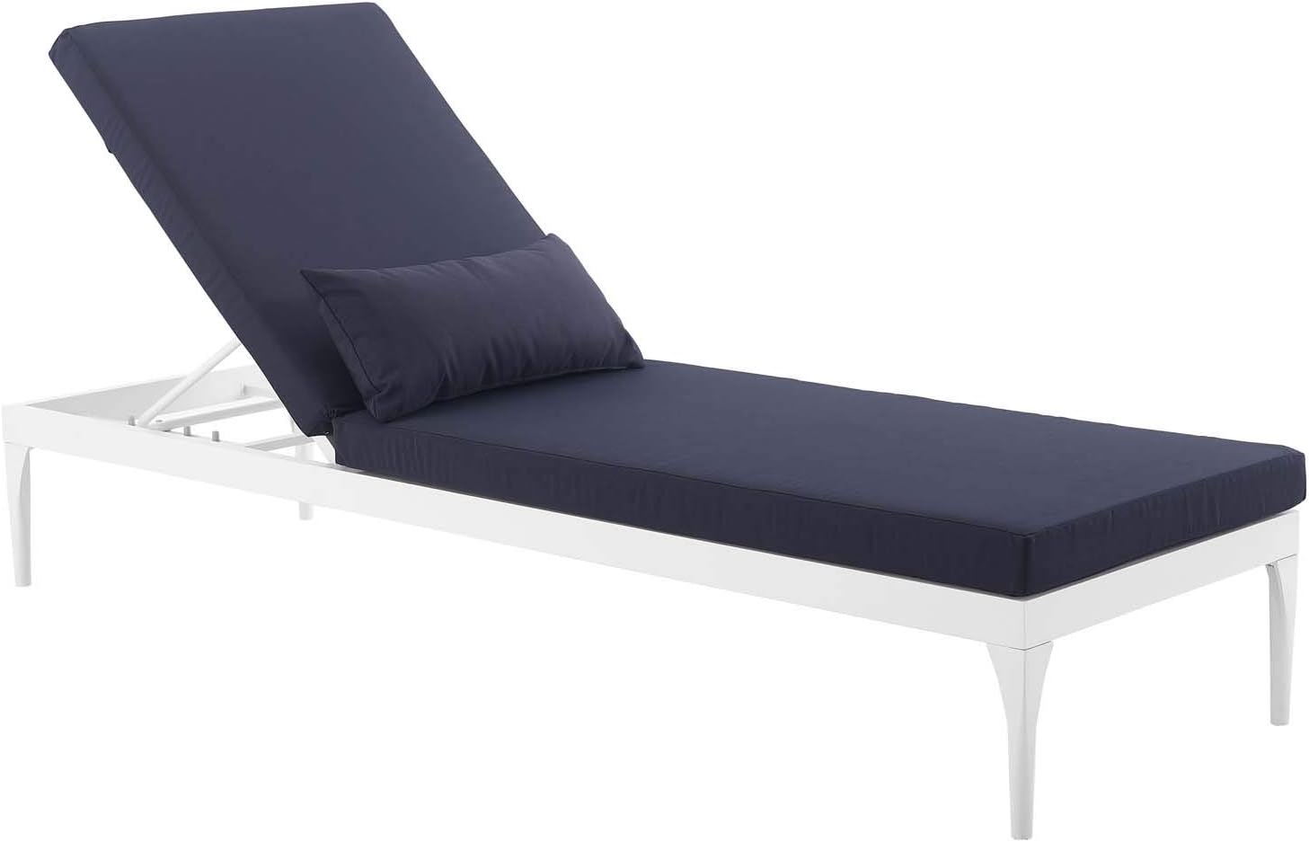 Modway EEI-3301-WHI-NAV Perspective Cushion Outdoor Patio Chaise Lounge Chair in White Navy